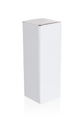 White cardboard box on a white background