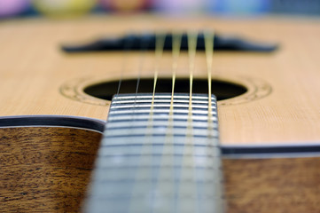Close-up acoustic guitar