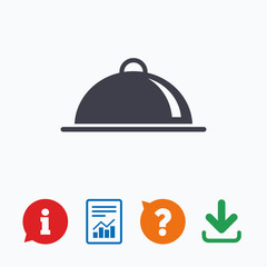 Food platter serving sign icon. Table setting.