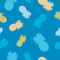 Obraz premium Seamless vector background with decorative pineapple. Print. Repeating background.