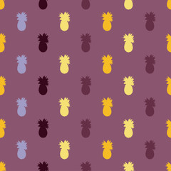 Seamless vector background with decorative pineapple. Print. Repeating background.