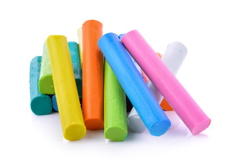 Colorful clay on white background