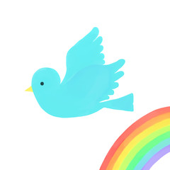 青い鳥と虹