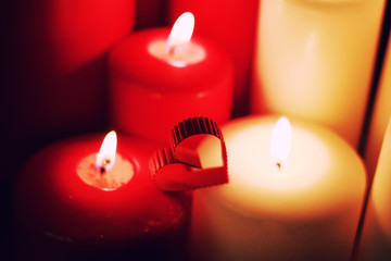 love heart shape candle