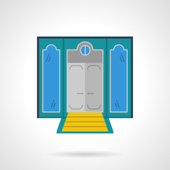 Hotel entrance flat color vector icon