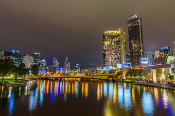 Obraz na płótnie Canvas Melbourne Night Skyline