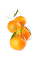 Ripe mandarin isolated on a white background