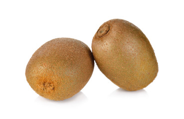 whole fresh kiwi fruit on white background