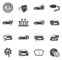 Car shop icons set