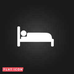 Fototapeta premium Human in bed sign icon. 
