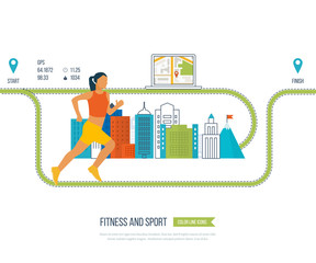 Running woman. Healthy lifestyle, fitness and physical activity concept.