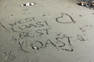 West Coast Best Coast Sand Writing on Vancouver Island