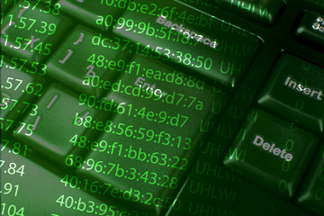 Computer keyboard with program code