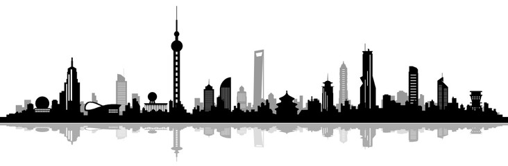 Skyline Shanghai - obrazy, fototapety, plakaty