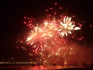 new year celebrations with colorful firework