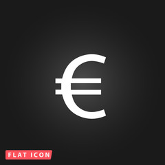 Euro flat icon. Vector illustration.