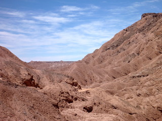 Fototapeta na wymiar desert terrain in san pedro de atacama