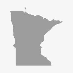 Map the State of Minnesota in gray on a white background