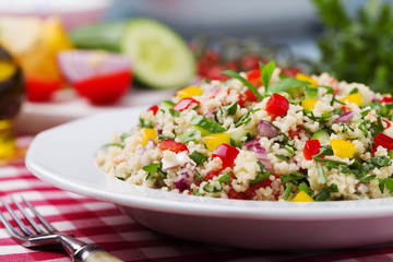 TABBOULEH Salad with cous cous and vegetable.