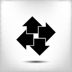 Four arrows flat vector icon