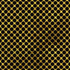 Black and gold  pattern. Abstract polka dot background. 