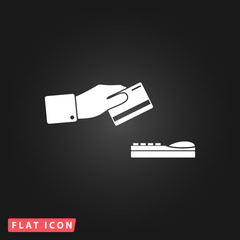 Hand swiping a credit card symbol  