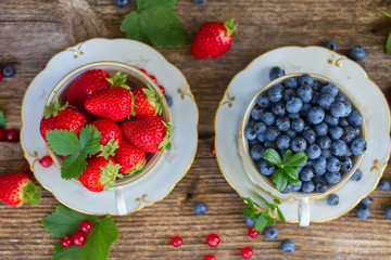 fresh strawberry and blueberry