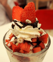 Strawberry and whip cream