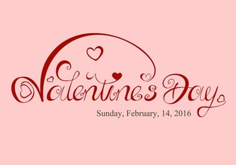Valentines Day - with American dates - Sunday, February, 14, 2016