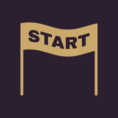 The start icon. Start symbol. Flat
