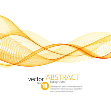 Abstract Vector Background, Orange Wavy 