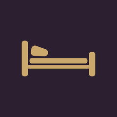 The bed icon. Hotel symbol. Flat