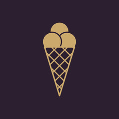 The ice-cream icon. Ice cream symbol. Flat