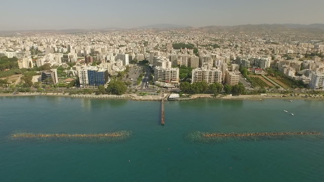 Aerial shot of Paphos city in Cyprus 
