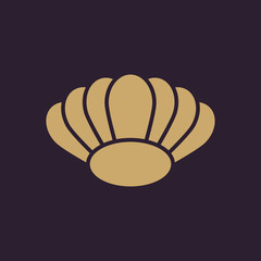 The shell icon. Ocean symbol. Flat