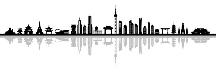 Obraz premium Skyline Shanghai tradycyjny