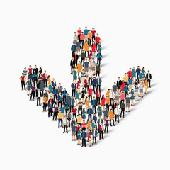 crowd people  shape  arrow direction