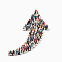 crowd people  shape  arrow direction