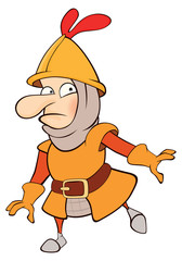 Illustration of a cartoon knight 