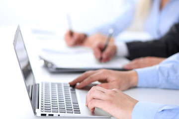 Group of business people working together in office
