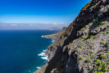 Fototapeta na wymiar Beautiful panoramic view of Grand Canary (Gran Canaria) coastline landscape from Mirador de Balcon viewpoint, Spain