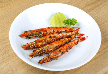 Grilled king prawns