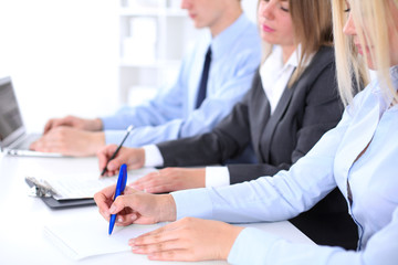 Fototapeta premium Group of business people working together in office