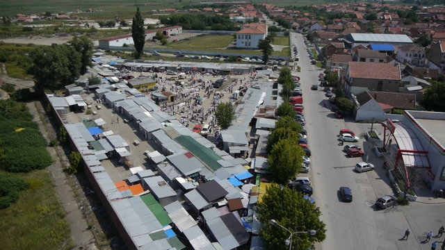 flea market place,helicopter aerial shoot