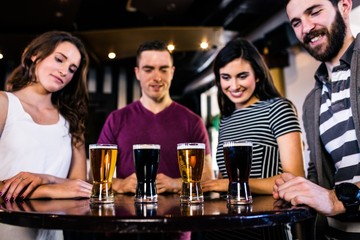 Friends having a pint