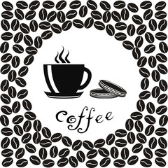 Cup of coffee with macaroons