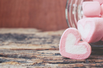 Heart of pink marshmallows