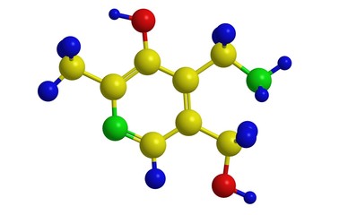 Obraz premium Molecular structure of pyridamine (vitamin B6)