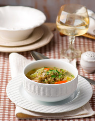 chicken soup with barley groat