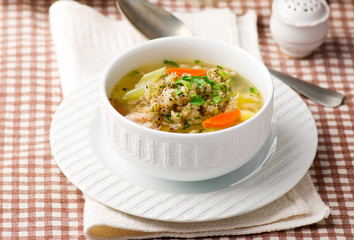 chicken soup with barley groat